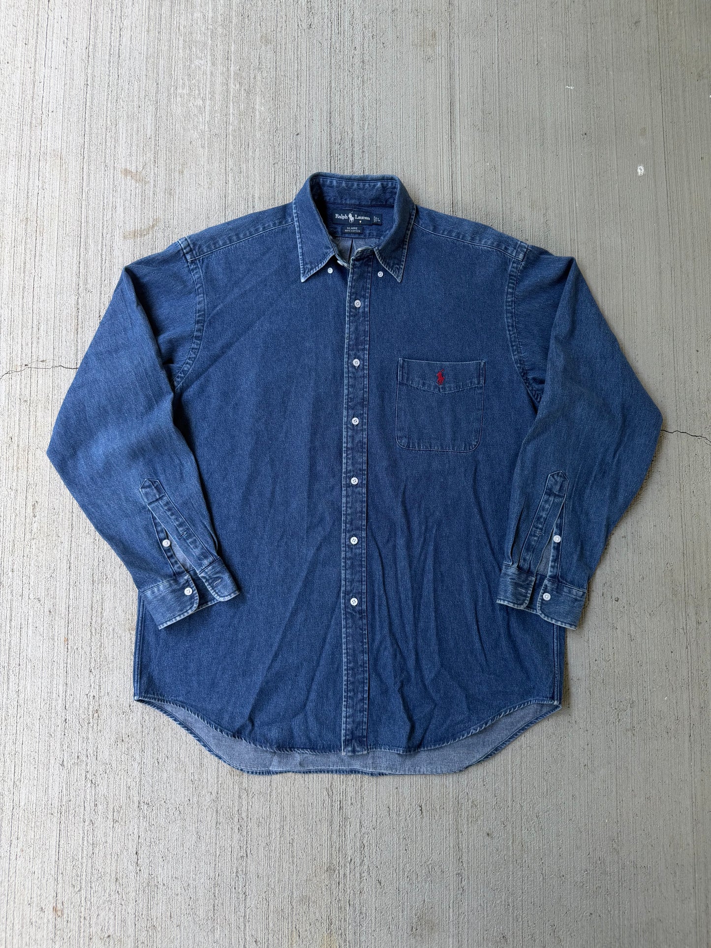 Vintage 90s Polo Ralph Lauren Blaire Denim Button Up Shirt