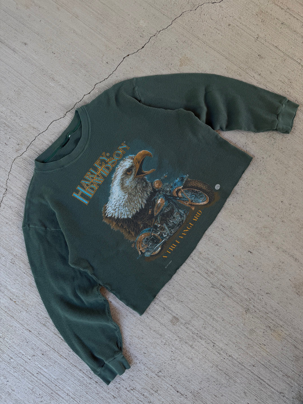 Vintage 80s Harley Davidson Cropped Thermal