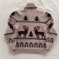 Vintage 50s Cowichan Reindeer Cardigan