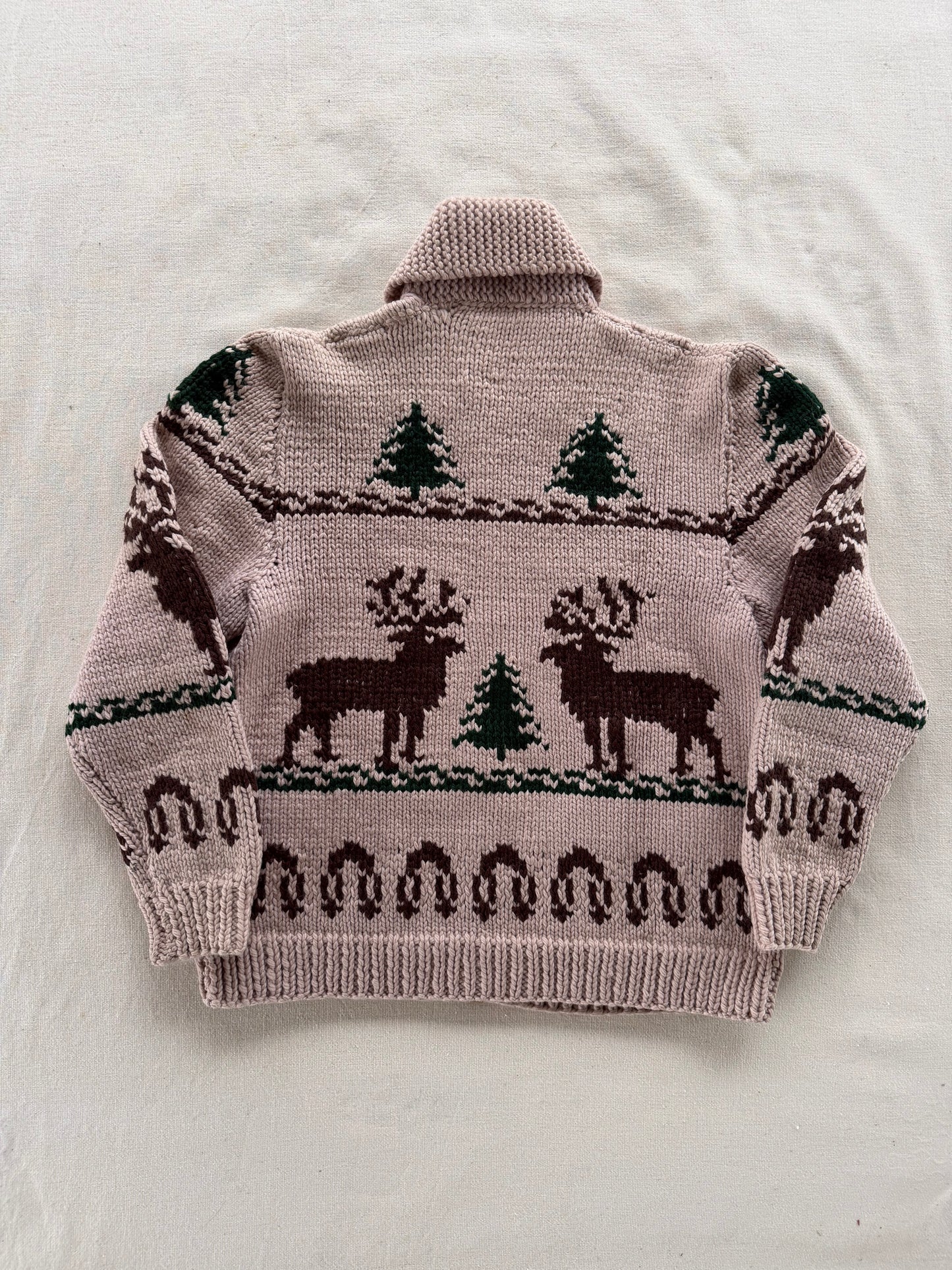 Vintage 50s Cowichan Reindeer Cardigan