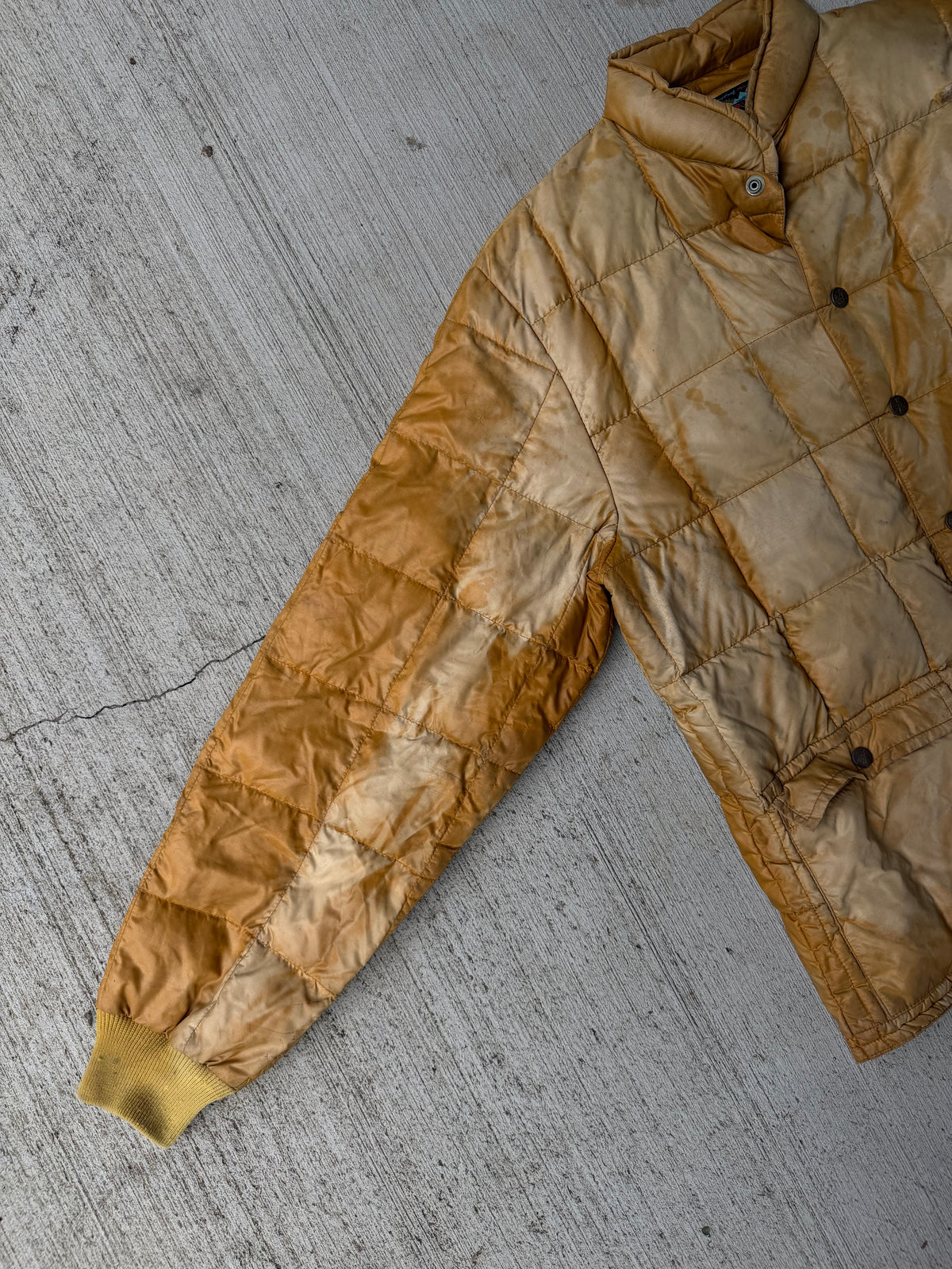 Vintage 1960s Eddie Bauer Sun Faded Goose Down Quilted Jacket