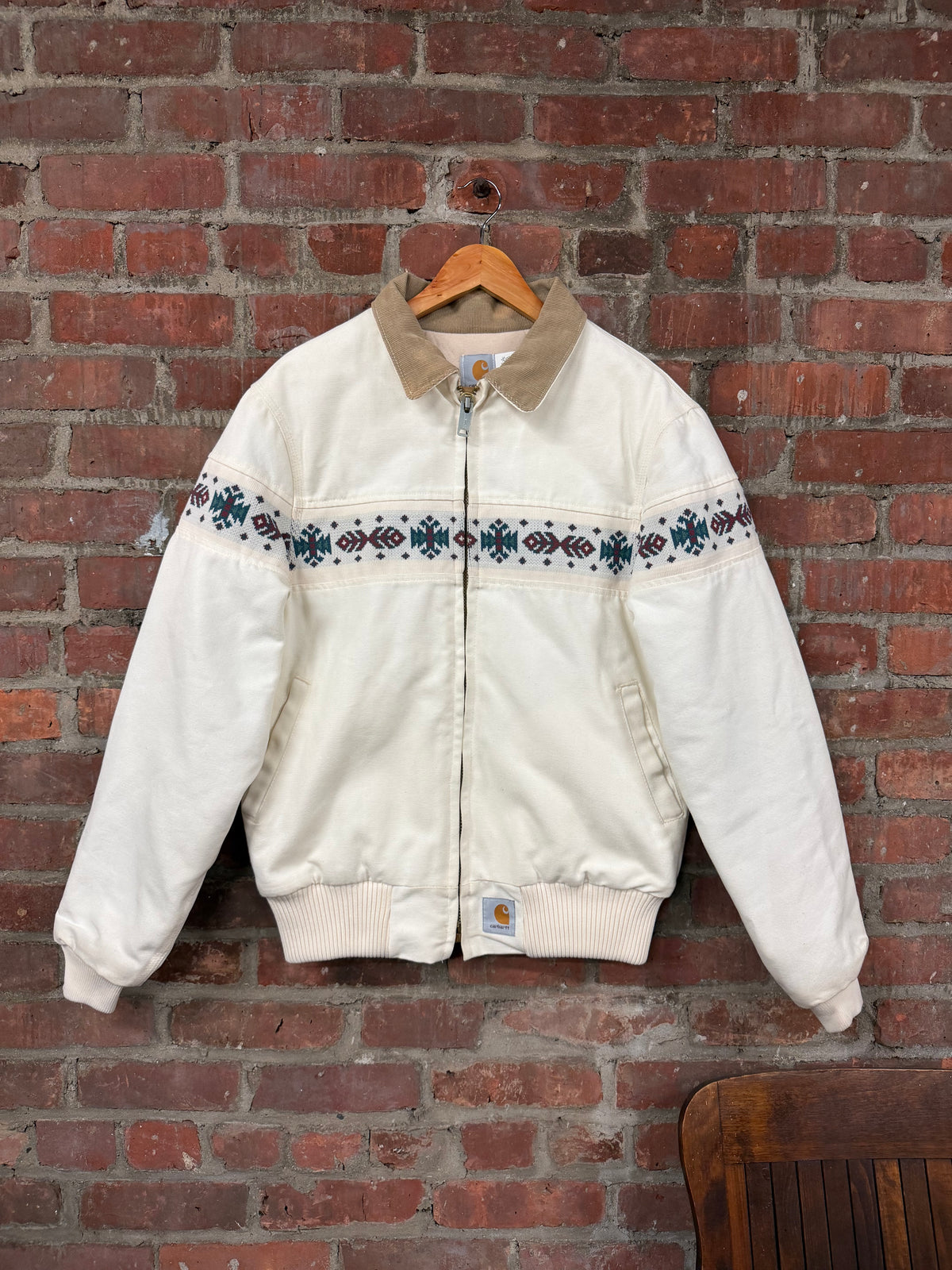 Vintage Carhartt JQ0507 Cream Aztec Southwest Santa Fe Jacket