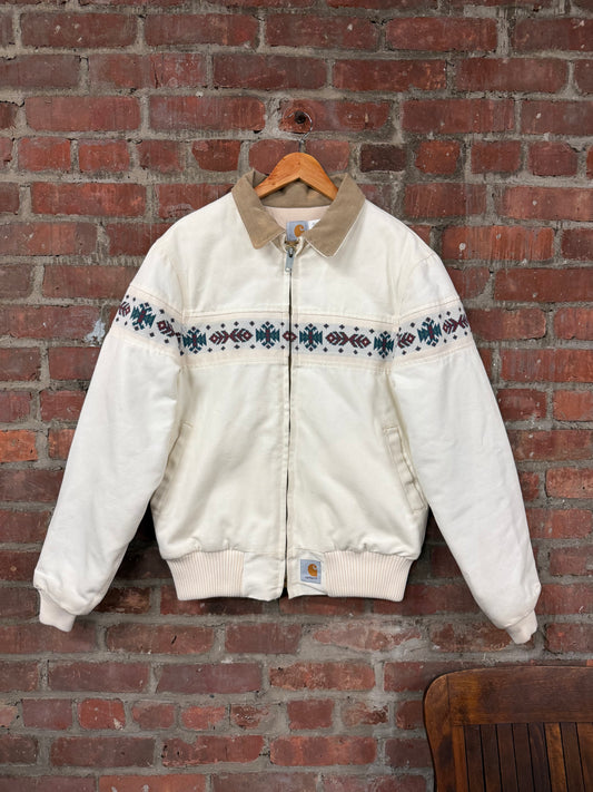 Vintage Carhartt JQ0507 Cream Aztec Southwest Santa Fe Jacket