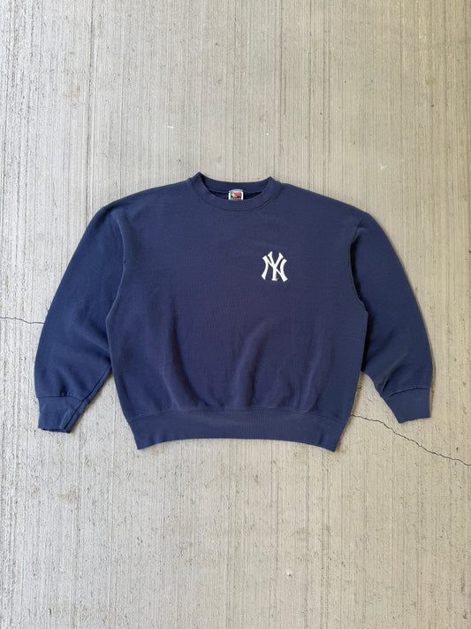 Vintage 90s New York Yankees Embroidered Logo Crewneck Sweatshirt