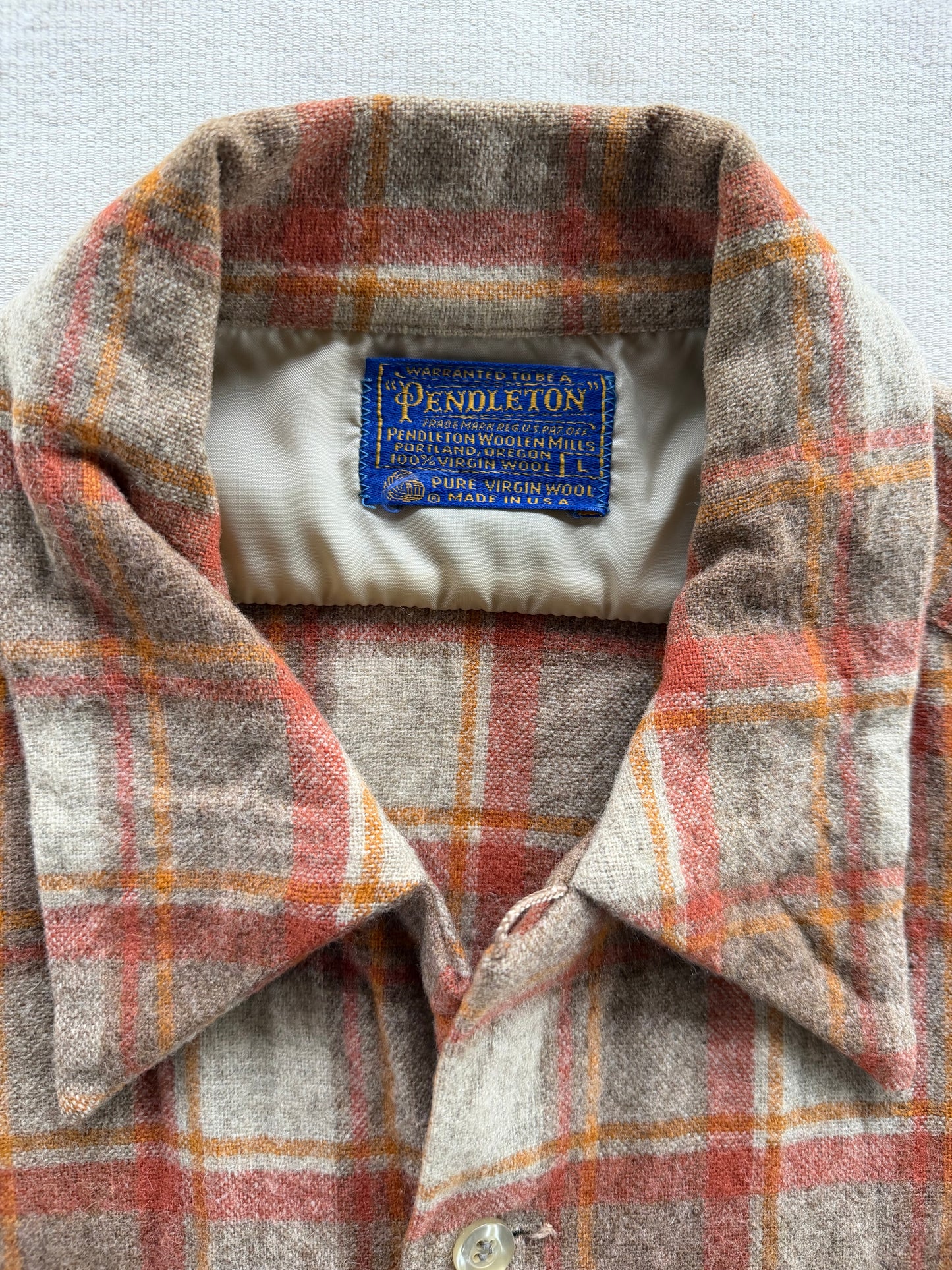Vintage 1960s Pendleton Loop Collar Flannel