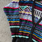 90s Concrete Mix Coogi Style Cardigan