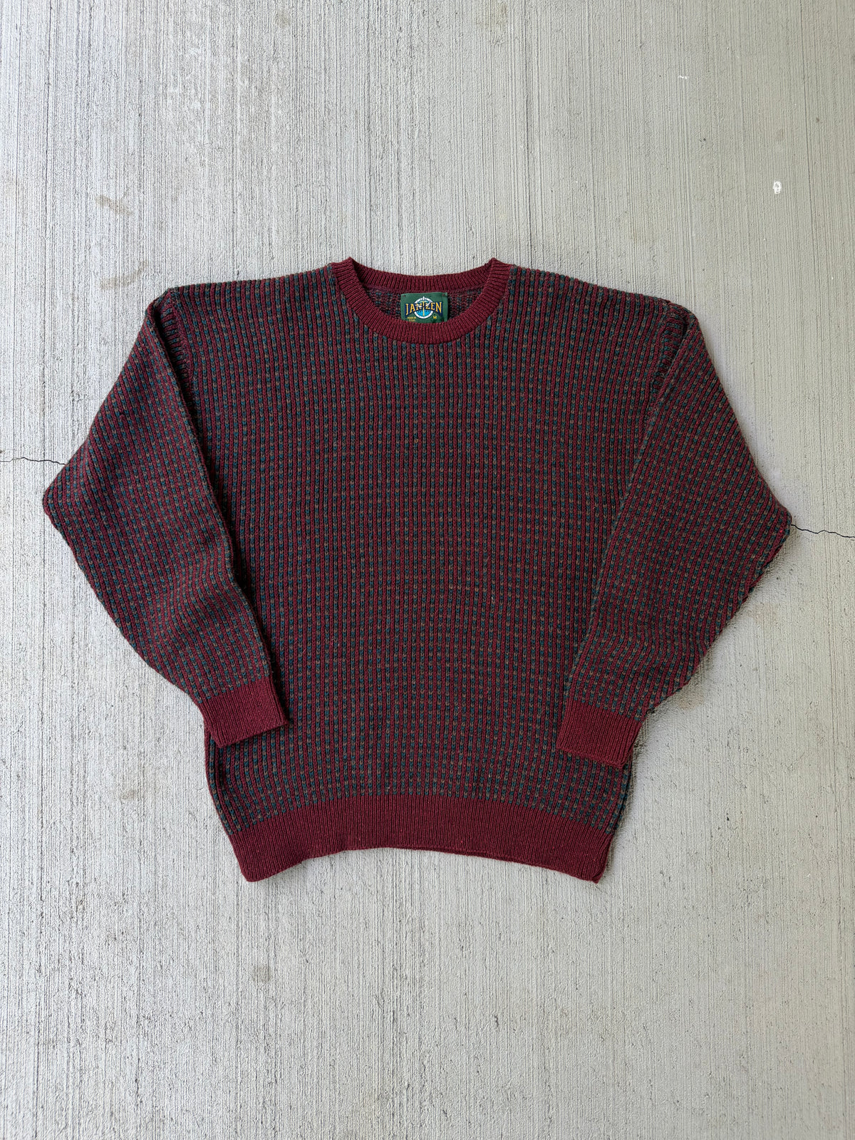 Vintage 1980s Jantzen Burgundy Wool Sweater