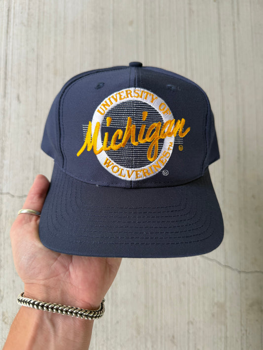 Vintage 90s Michigan Wolverines Snapback Hat