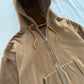 Vintage 90s Mustard Blank Zip Up Hoodie