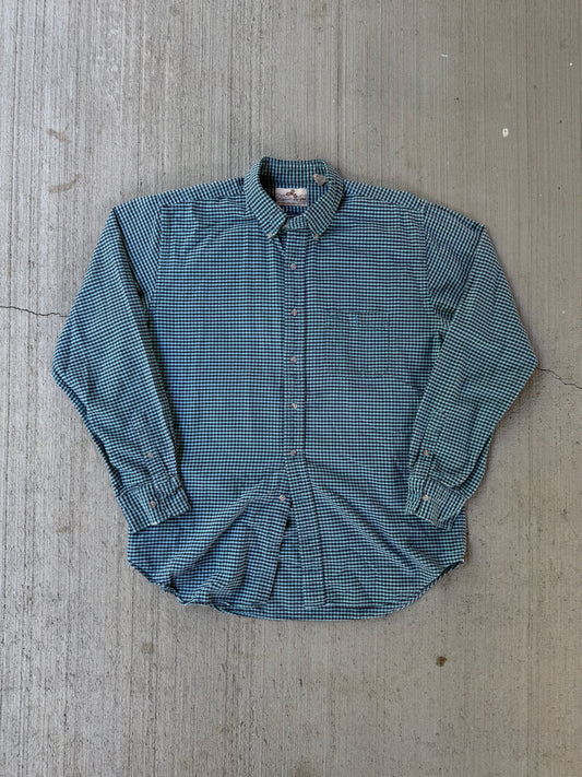 Vintage 1990s EMS Distressed Checkered Flannel