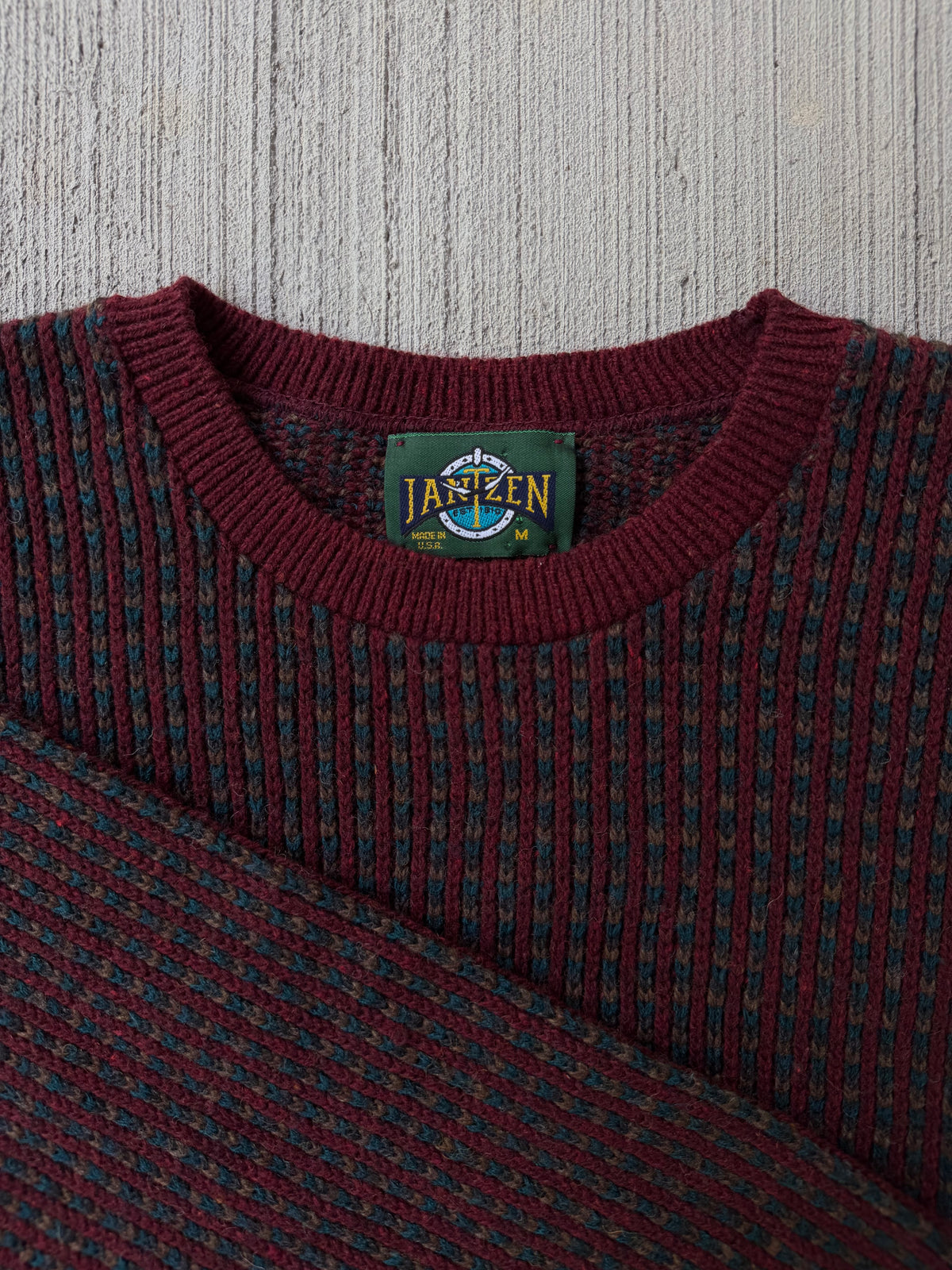 Vintage 1980s Jantzen Burgundy Wool Sweater