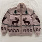 Vintage 50s Cowichan Reindeer Cardigan