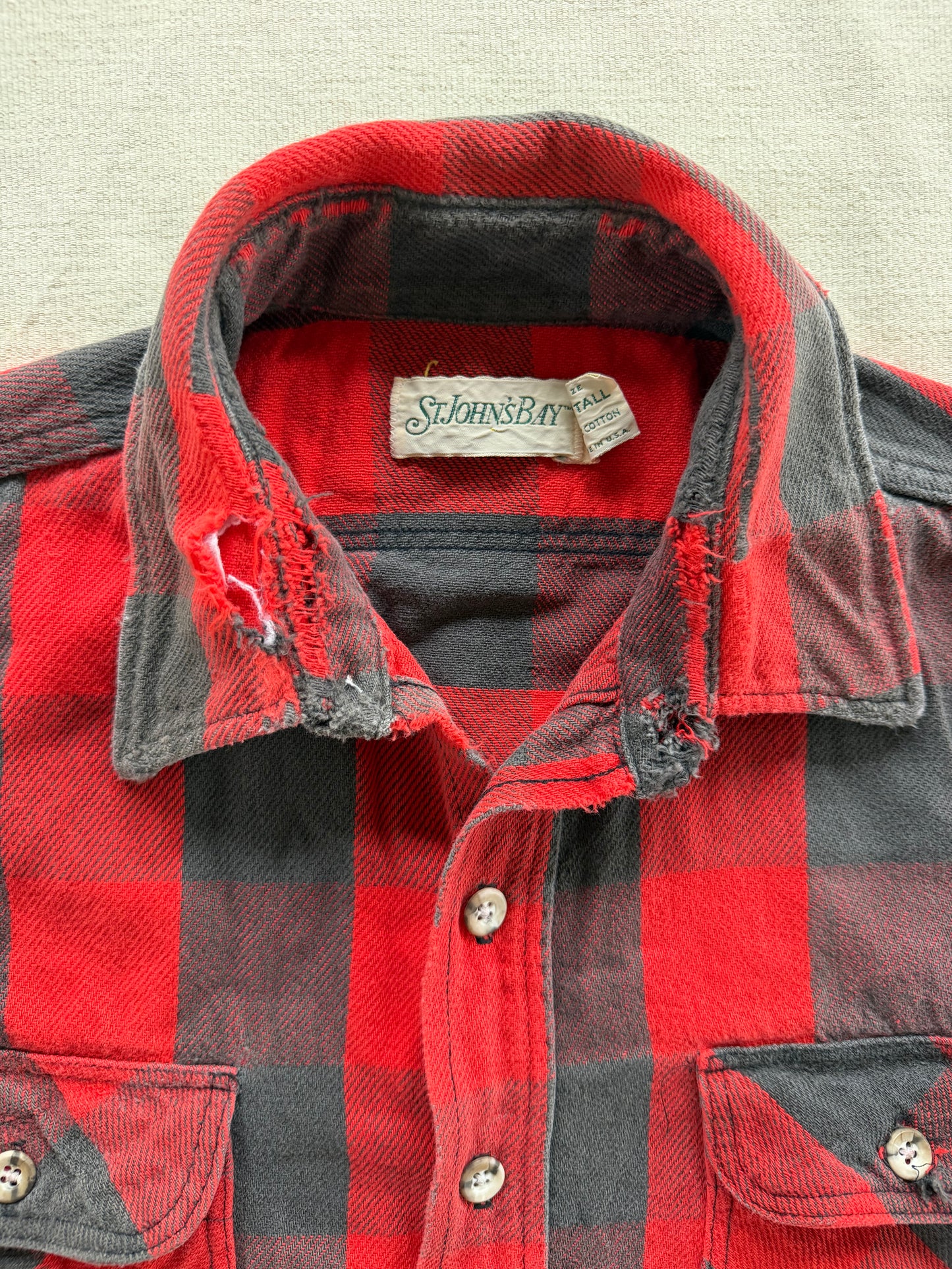Vintage 90s St. John’s Bay Distressed Flannel