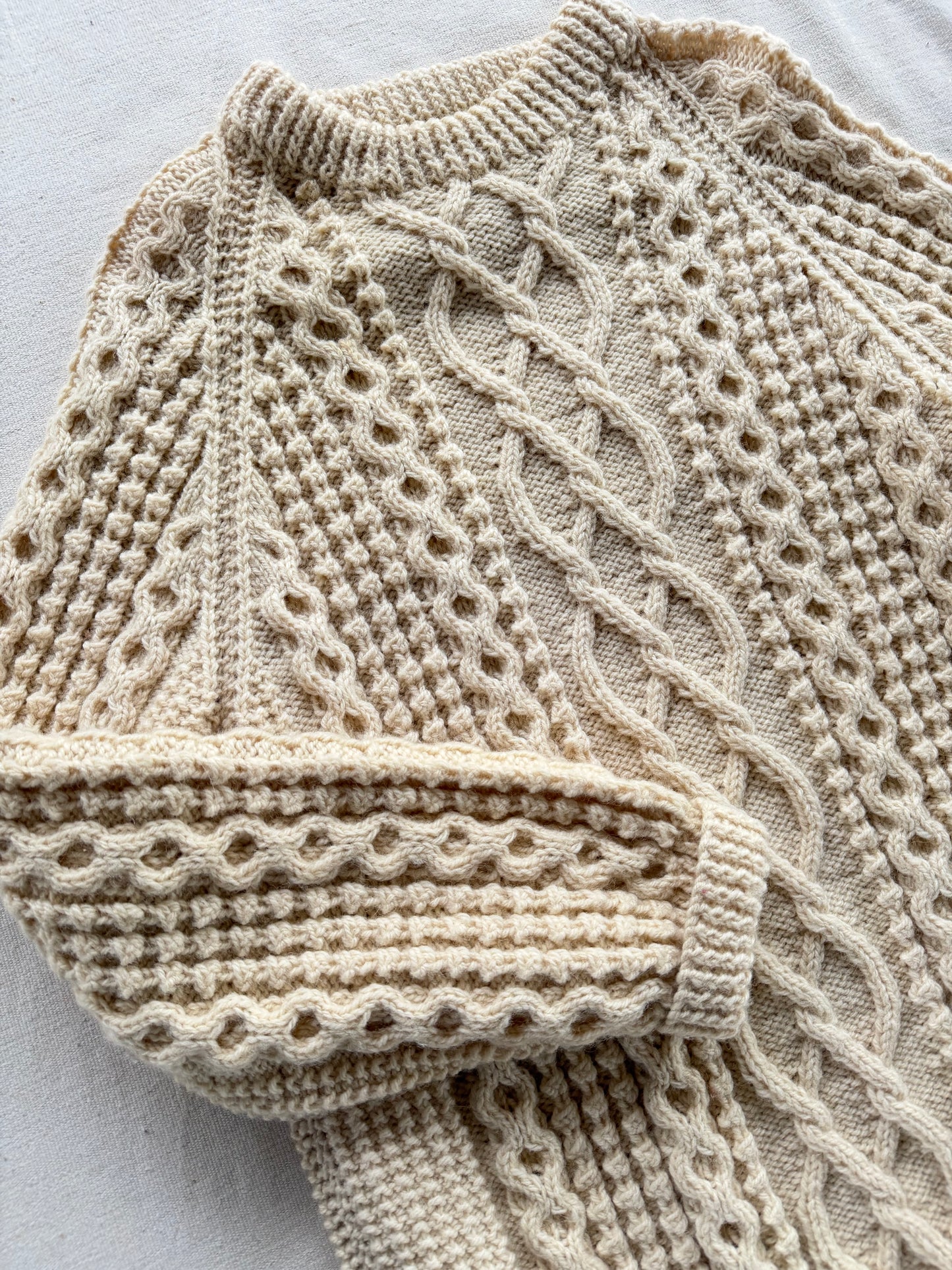 Vintage 80s Blarney Wool Cable-Knit Sweater