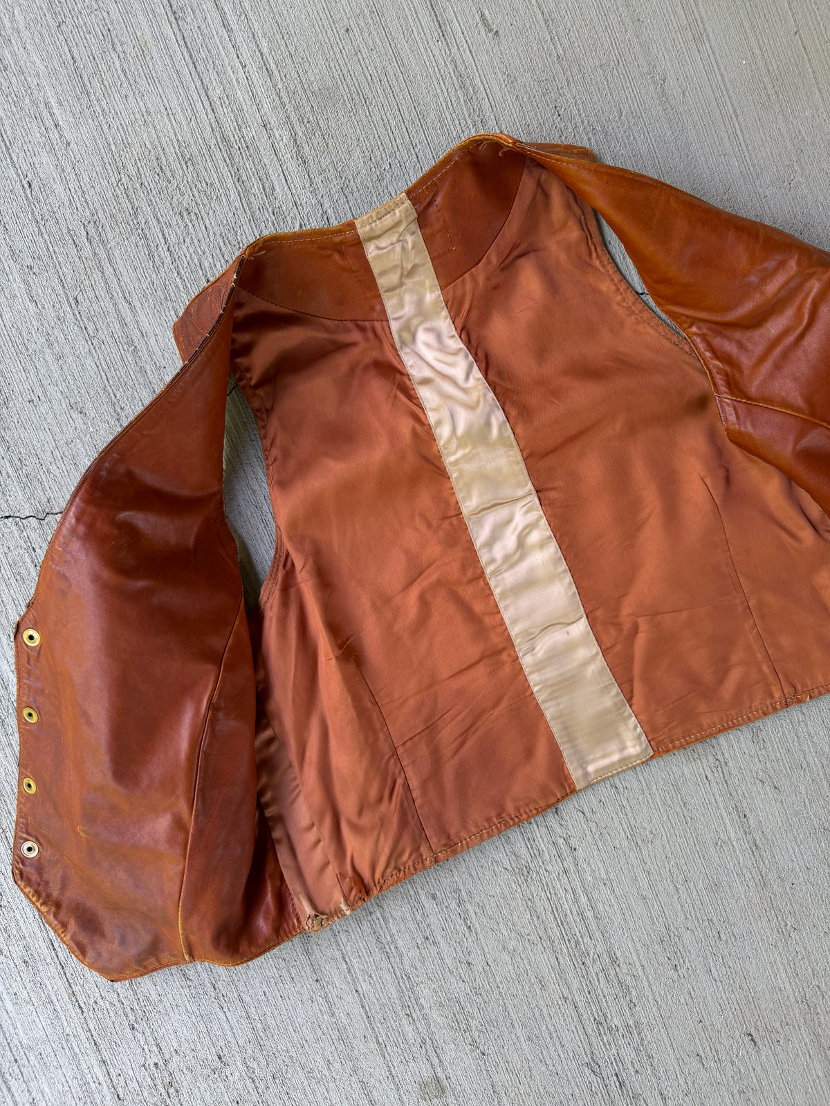 Vintage 1950s Hand Tooled Buffalo Nickel Leather Vest