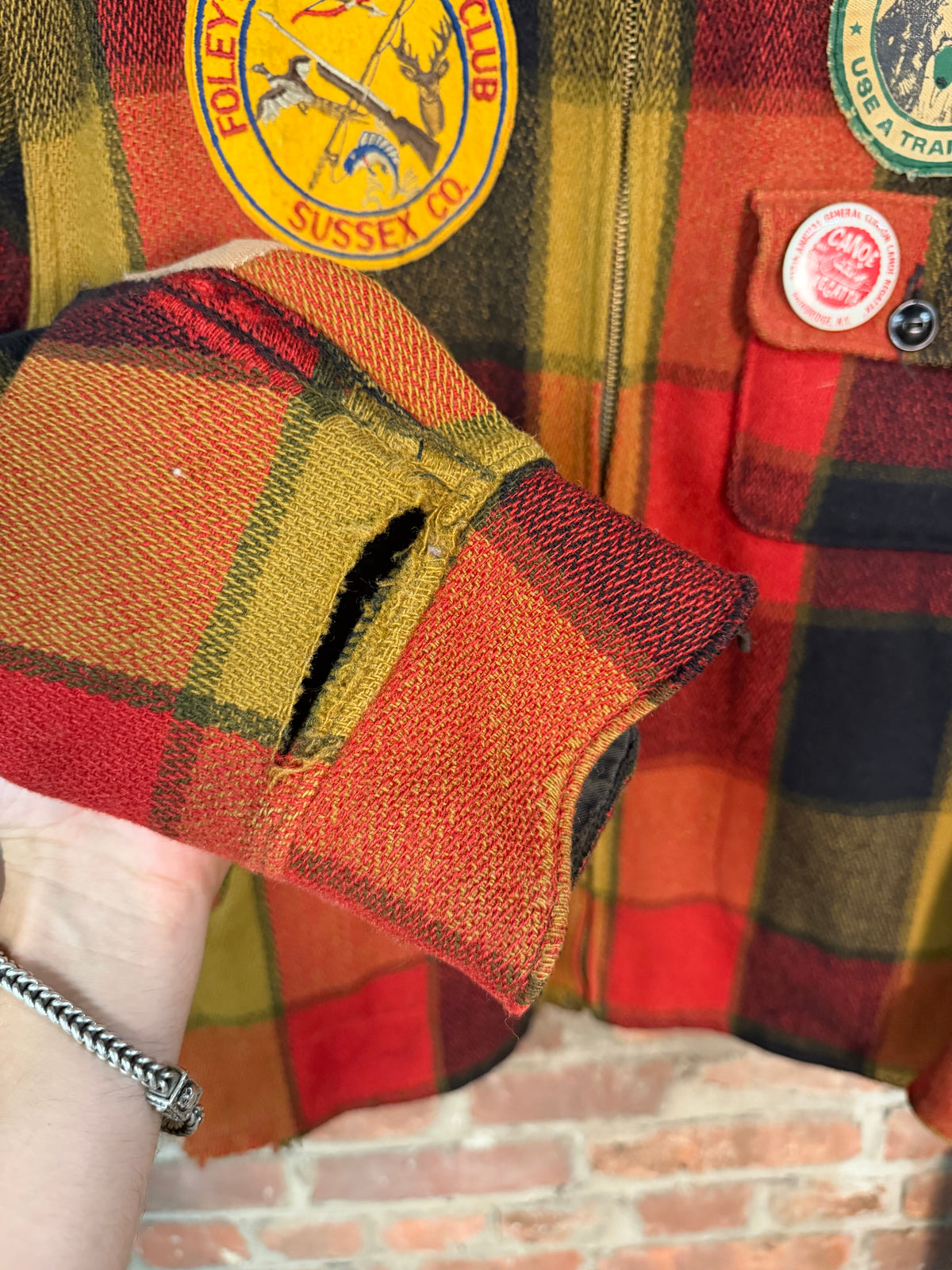 Vintage 1940s Woolrich Wool Patch Hunting Jacket