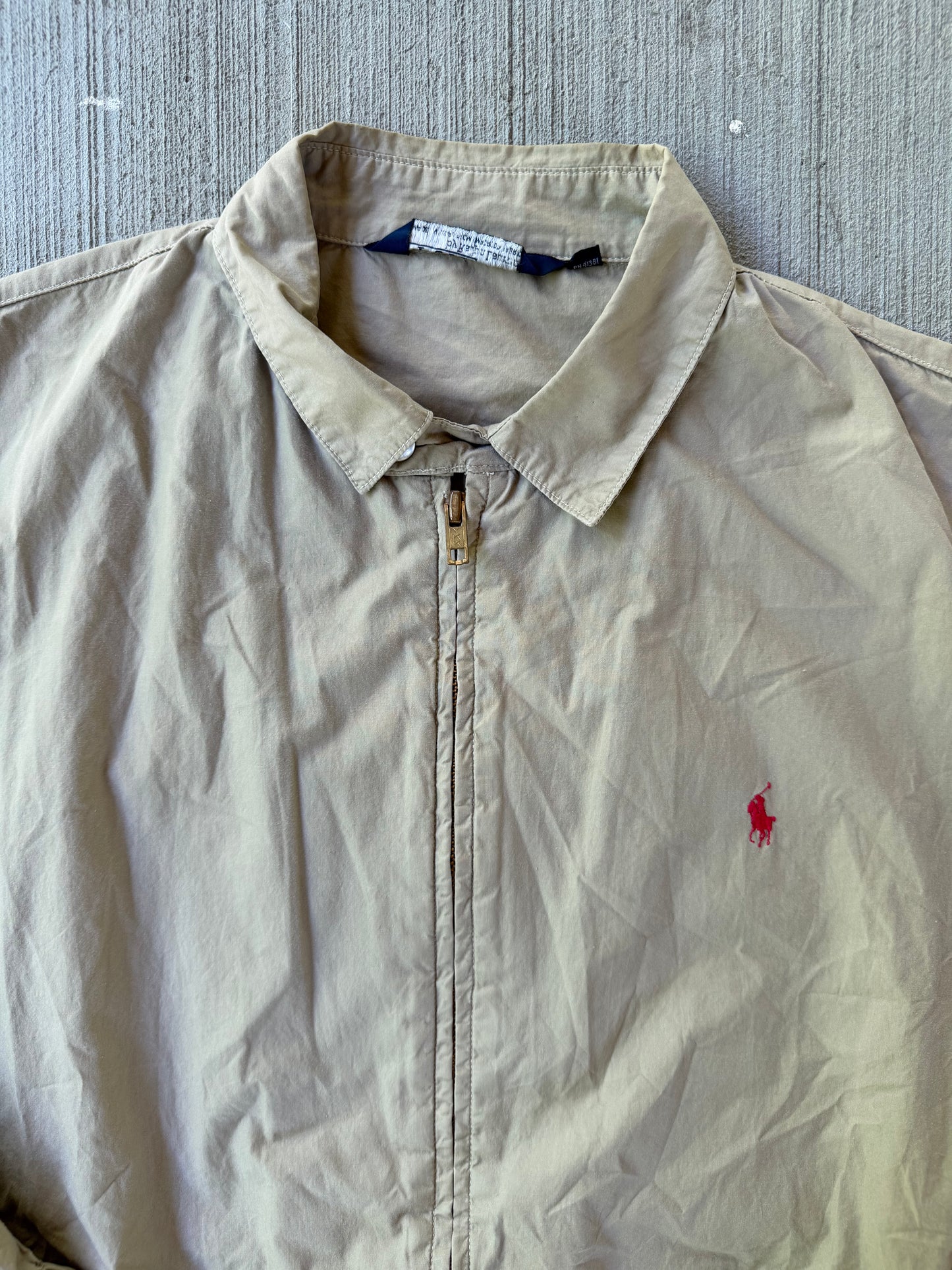 Vintage 1980s Polo Ralph Lauren Beige Harrington Bomber Jacket