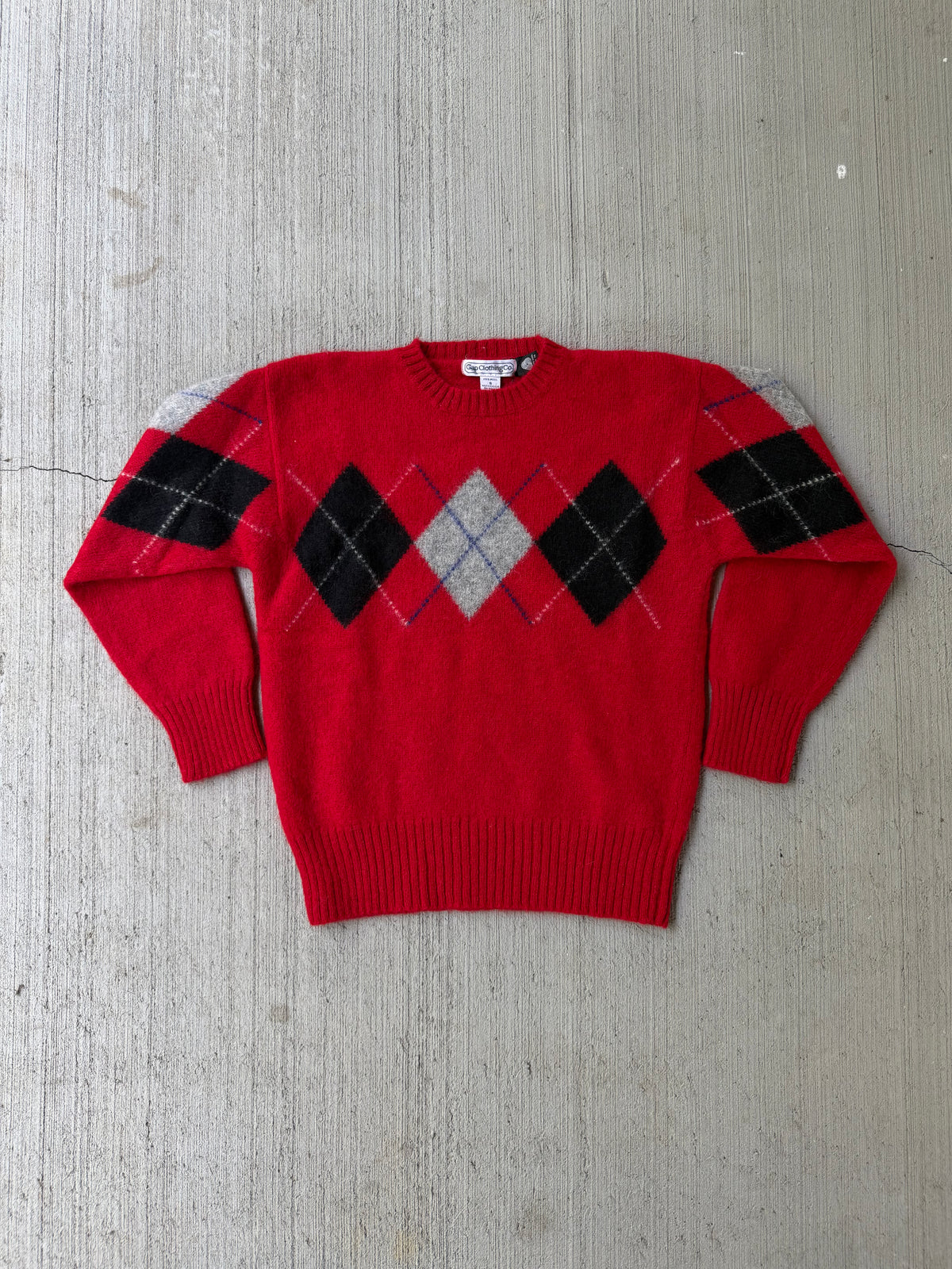Vintage 1980s GAP Argyle Wool Sweater