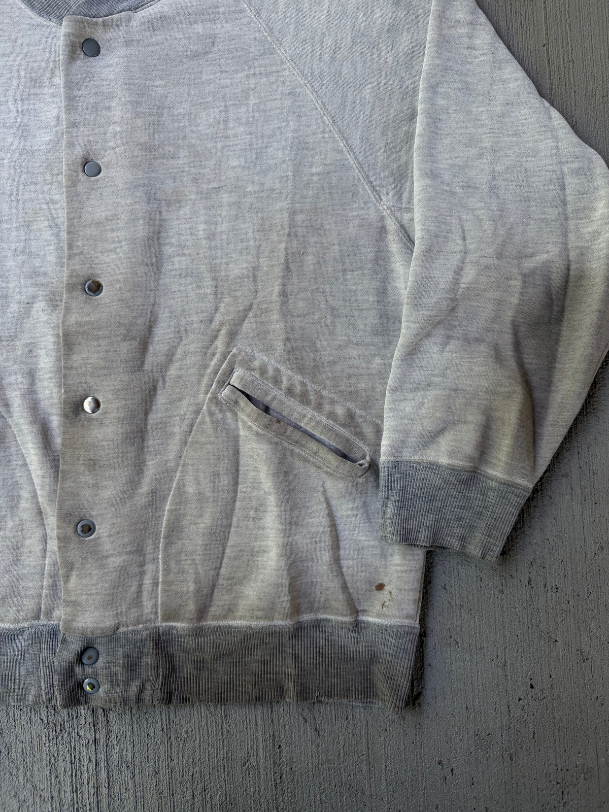 Vintage 1980s GAP Heavily Distressed Button Snap Sweatshirt
