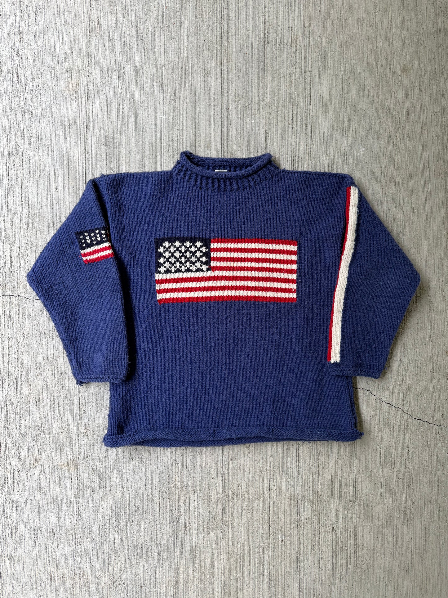 Vintage USA Hand Knit Wool Sweater