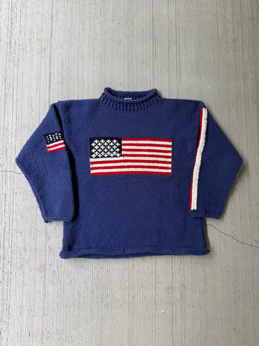 Vintage USA Hand Knit Wool Sweater
