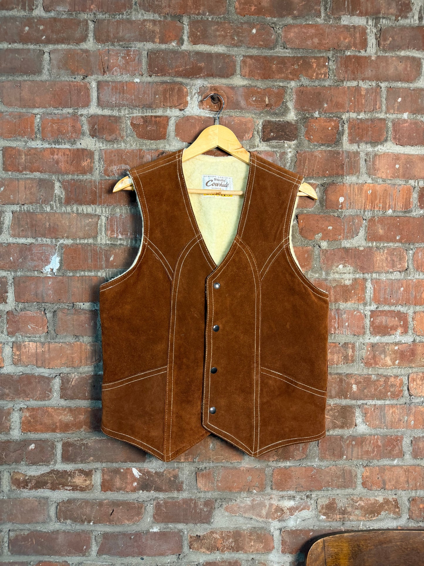 Vintage 1970s Grais Suede Leather Cowhide Vest
