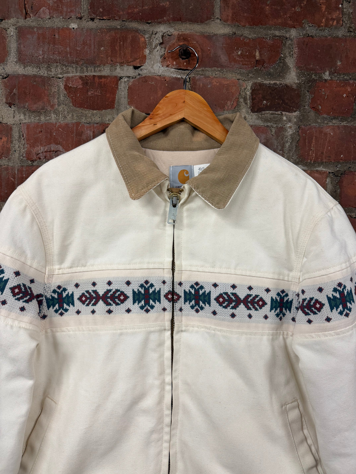 Vintage Carhartt JQ0507 Cream Aztec Southwest Santa Fe Jacket