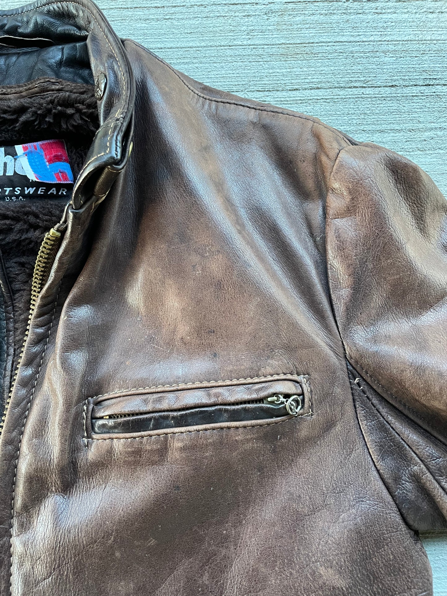 50s 60s Schott Leather Biker Jacket