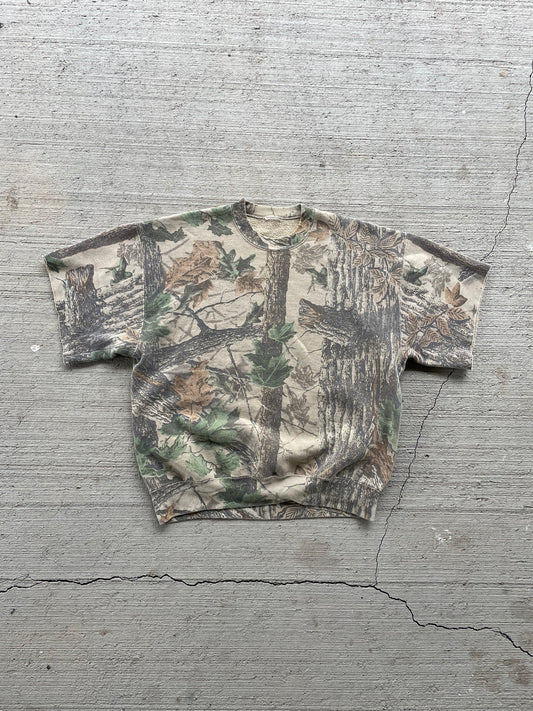 90s Camo Sleeve Cut Crewneck