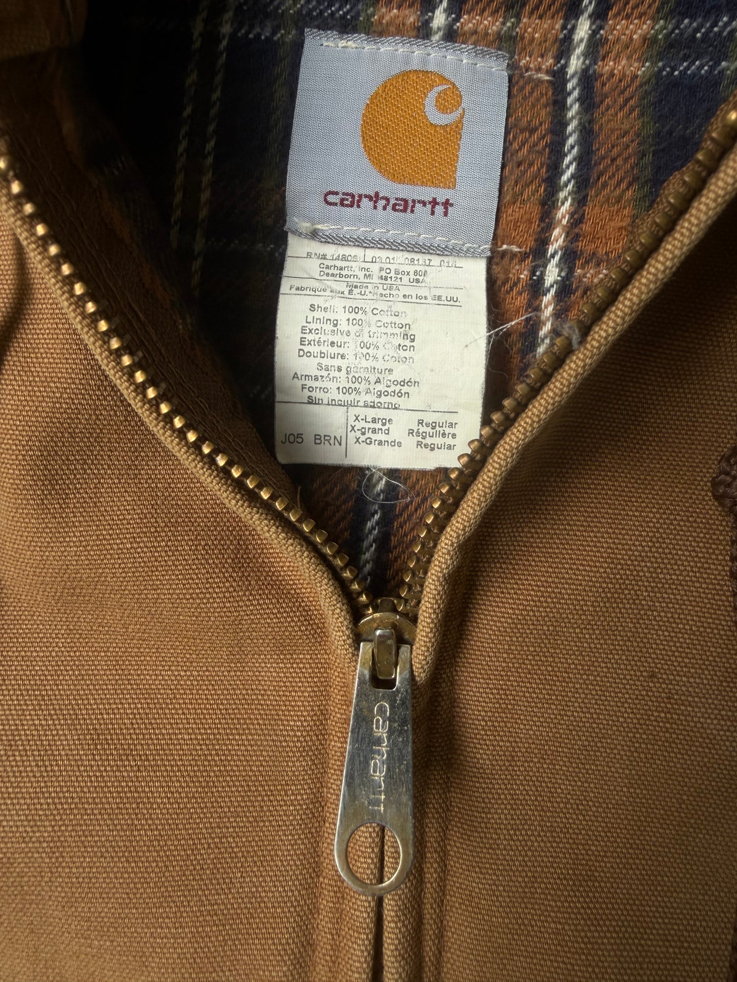 Vintage 2001 Carhartt Blanket Lined Hooded Jacket