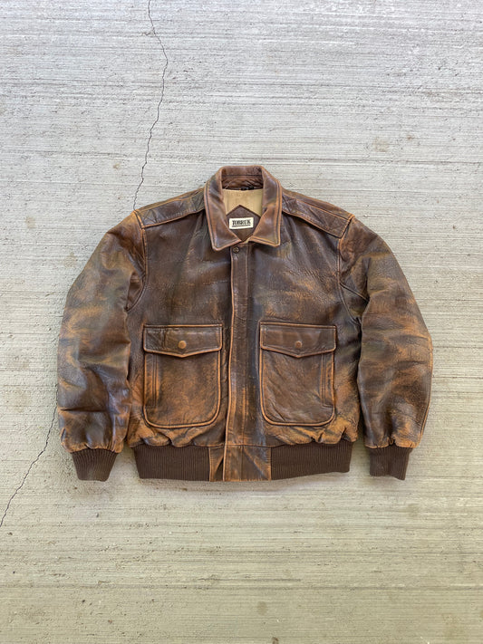 Vintage Tobruk Leather Bomber Jacket