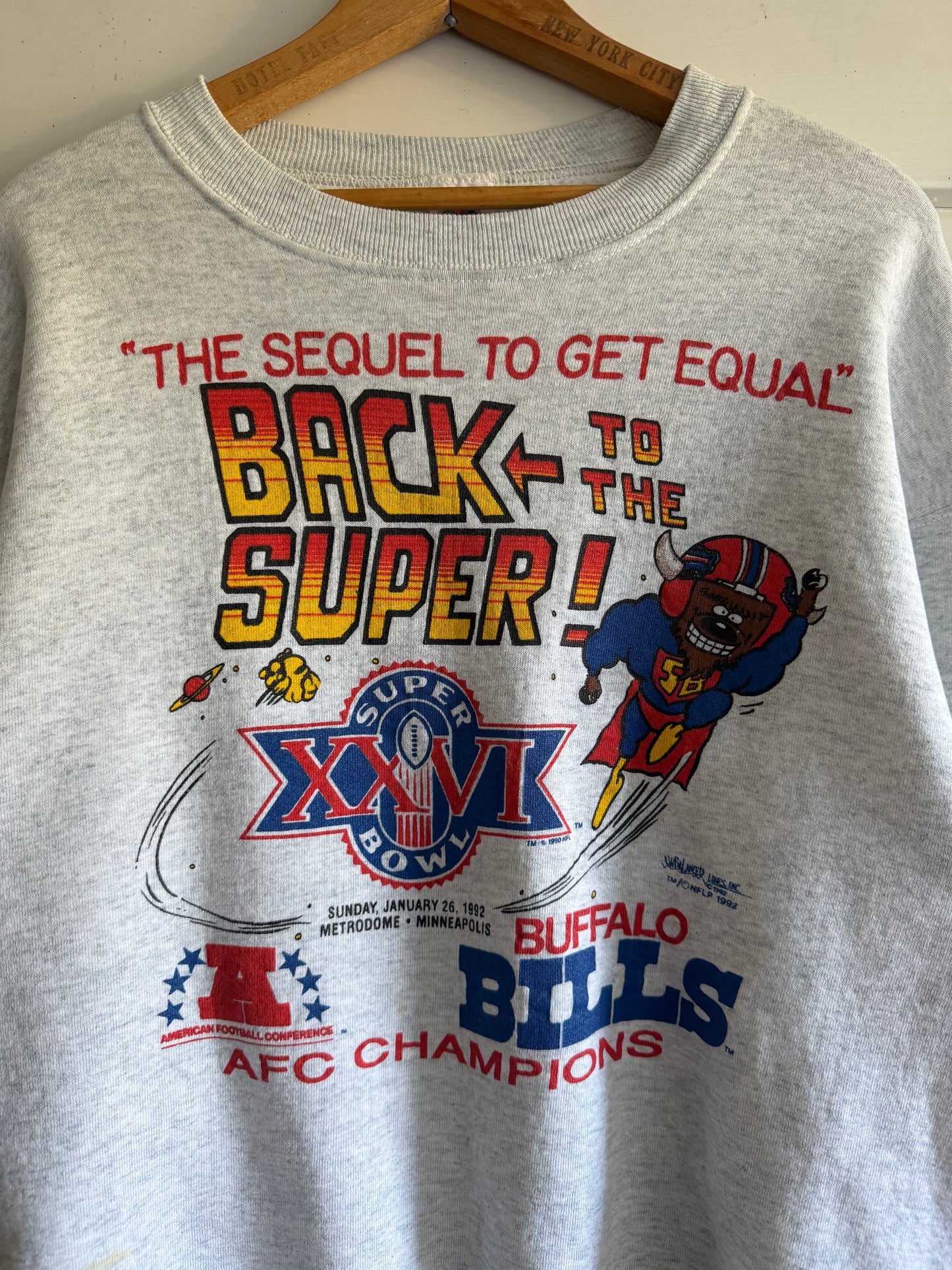 Vintage 1992 Buffalo Bills Back to the Super Bowl Crewneck