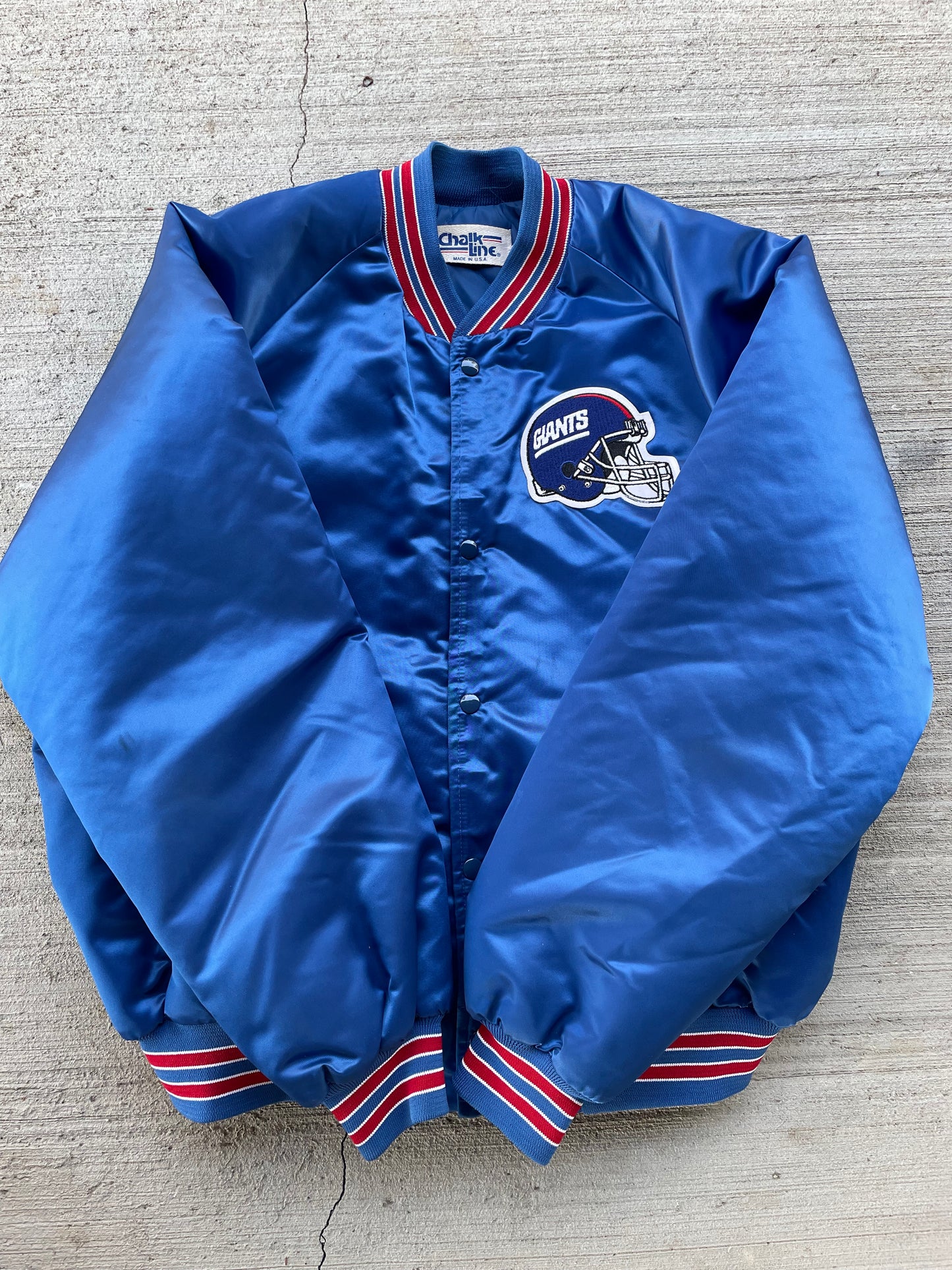 1990 NY Giants Chalk Line Bomber Jacket