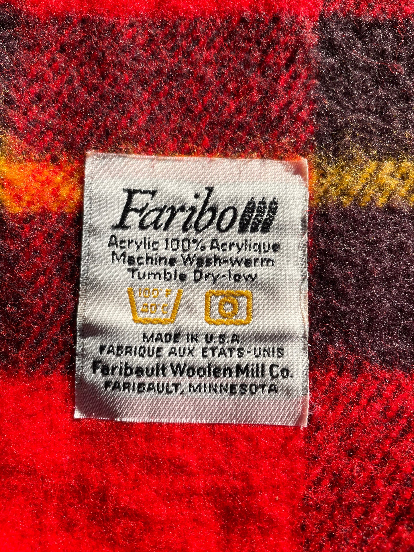 Vintage Faribo Plaid Throw Blanket