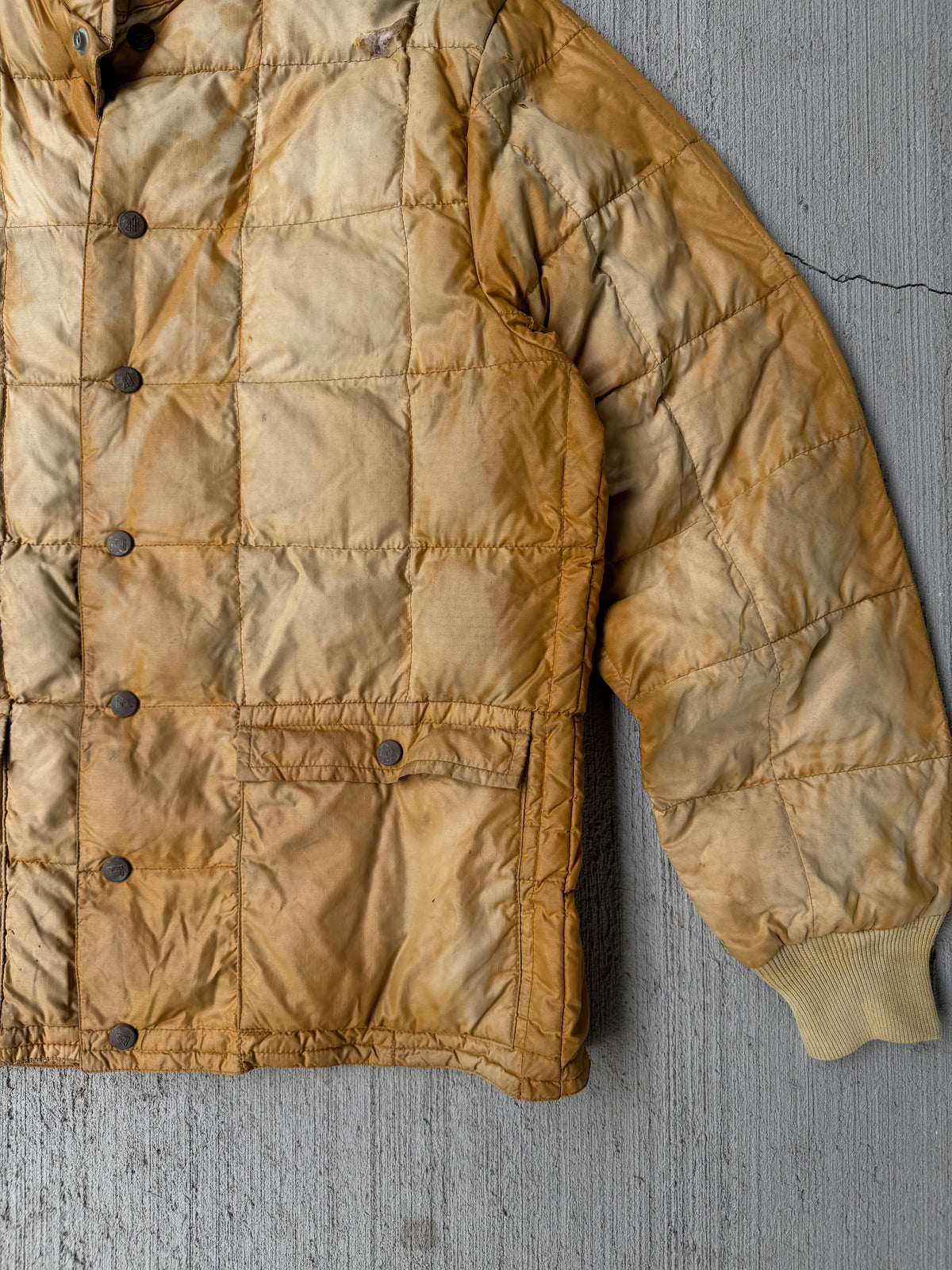 Vintage 1960s Eddie Bauer Sun Faded Goose Down Quilted Jacket