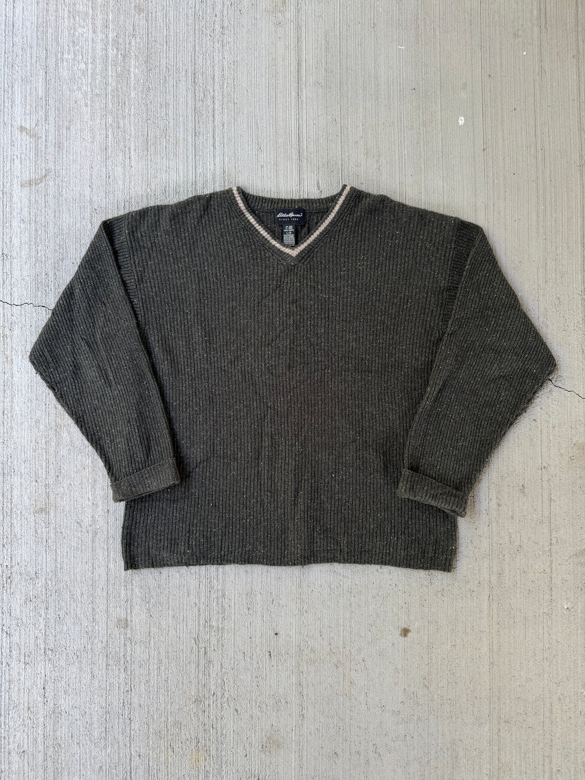 Vintage 1990s Eddie Bauer Lambswool V-Neck Sweater