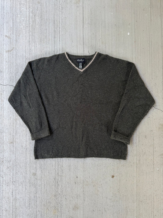 Vintage 1990s Eddie Bauer Lambswool V-Neck Sweater
