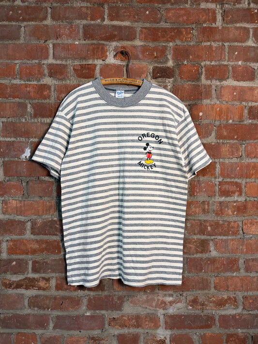 Vintage 90s Mickey Oregon Striped Velva Sheen Tee
