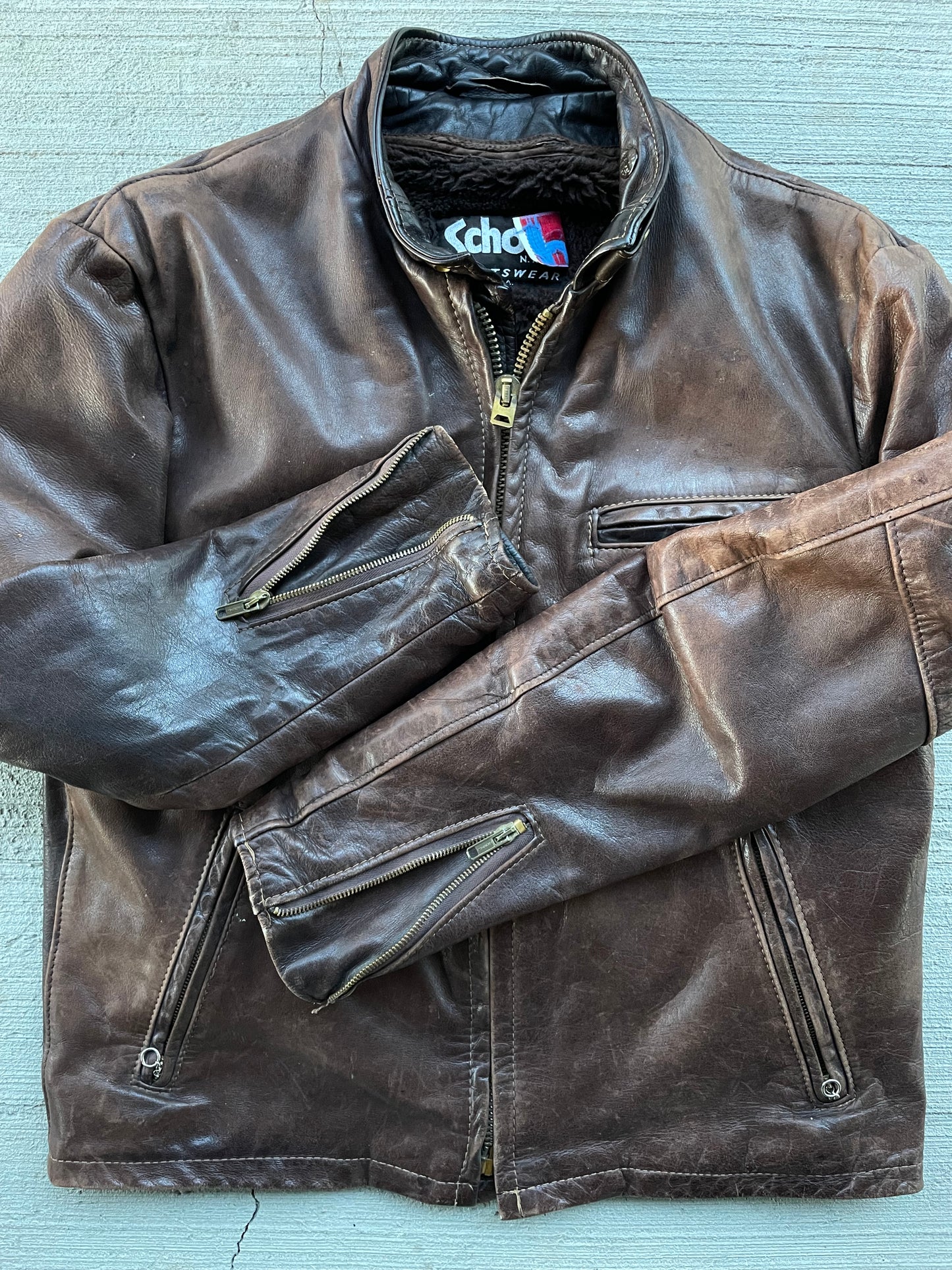 50s 60s Schott Leather Biker Jacket