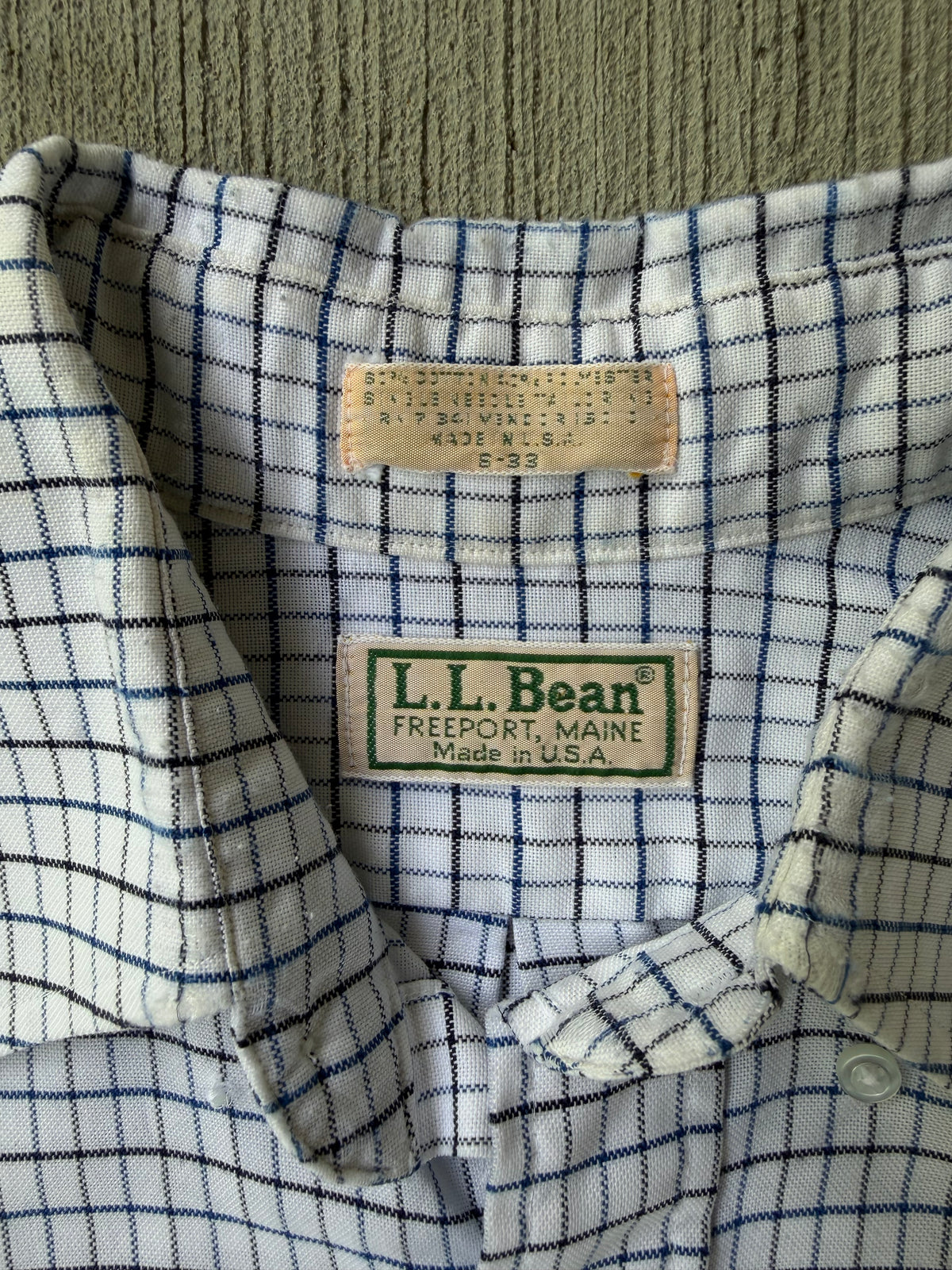 Vintage 1980s L.L. Bean Checkered Button Up