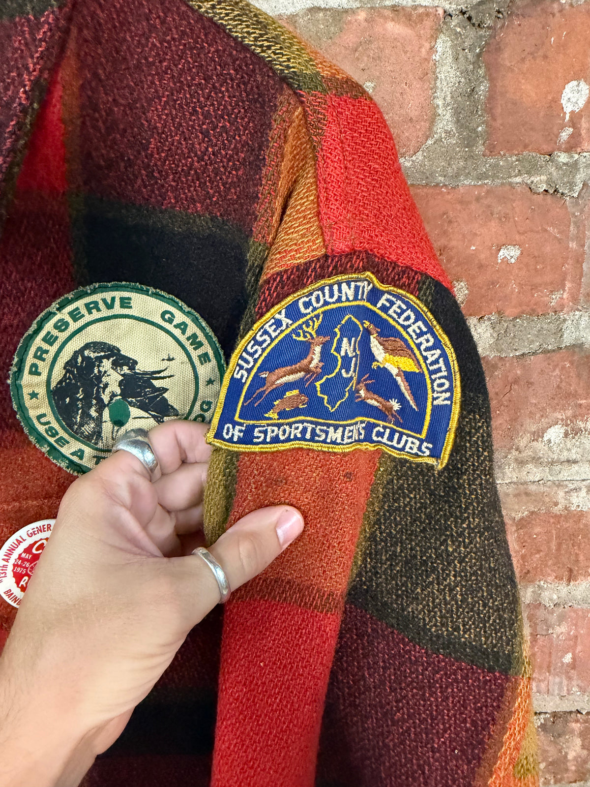 Vintage 1940s Woolrich Wool Patch Hunting Jacket