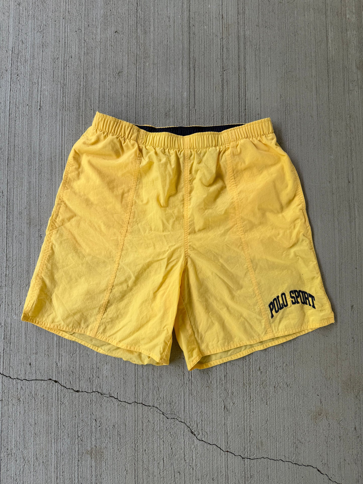 Vintage 90s Polo Sport Yellow Swim Trunks