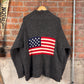 Vintage 90s American Flag Zip-Up Sweater