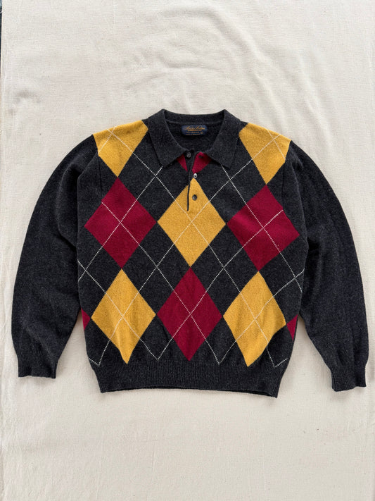Vintage Brooks Brothers Argyle Lambswool Sweater